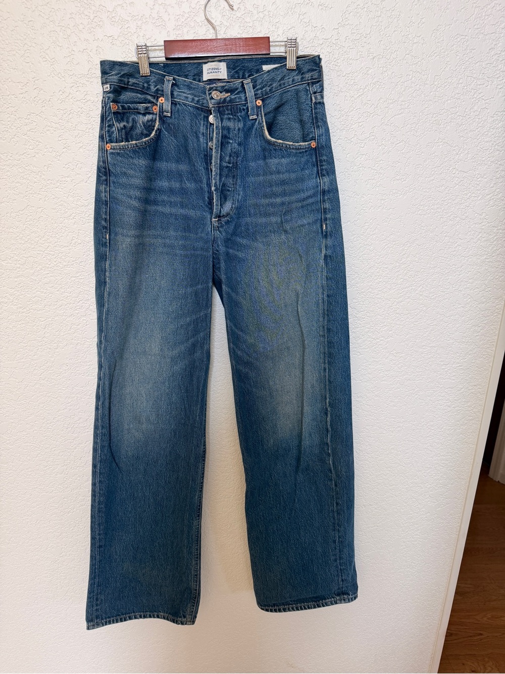 Citizens Of Humanity Straight-Leg Mid Blue Jeans